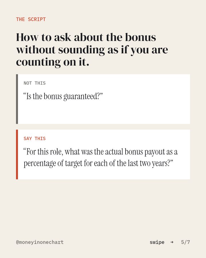 Slide 5 of 7: How to ask about the bonus without sounding as if you are counting on it.