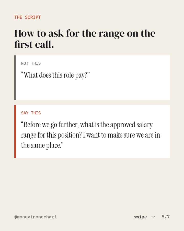 Slide 5 of 7: How to ask for the range on the first call.